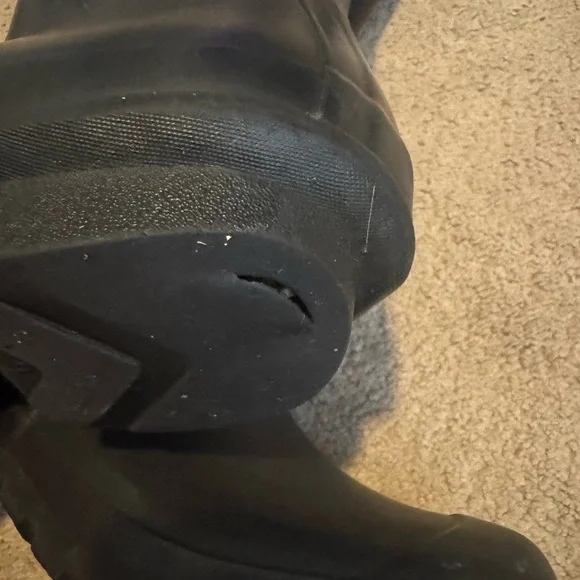 Hunter Original Tall Boots Matte Black w/ fleece liners SEE PHOTOS - Picture 10 of 11